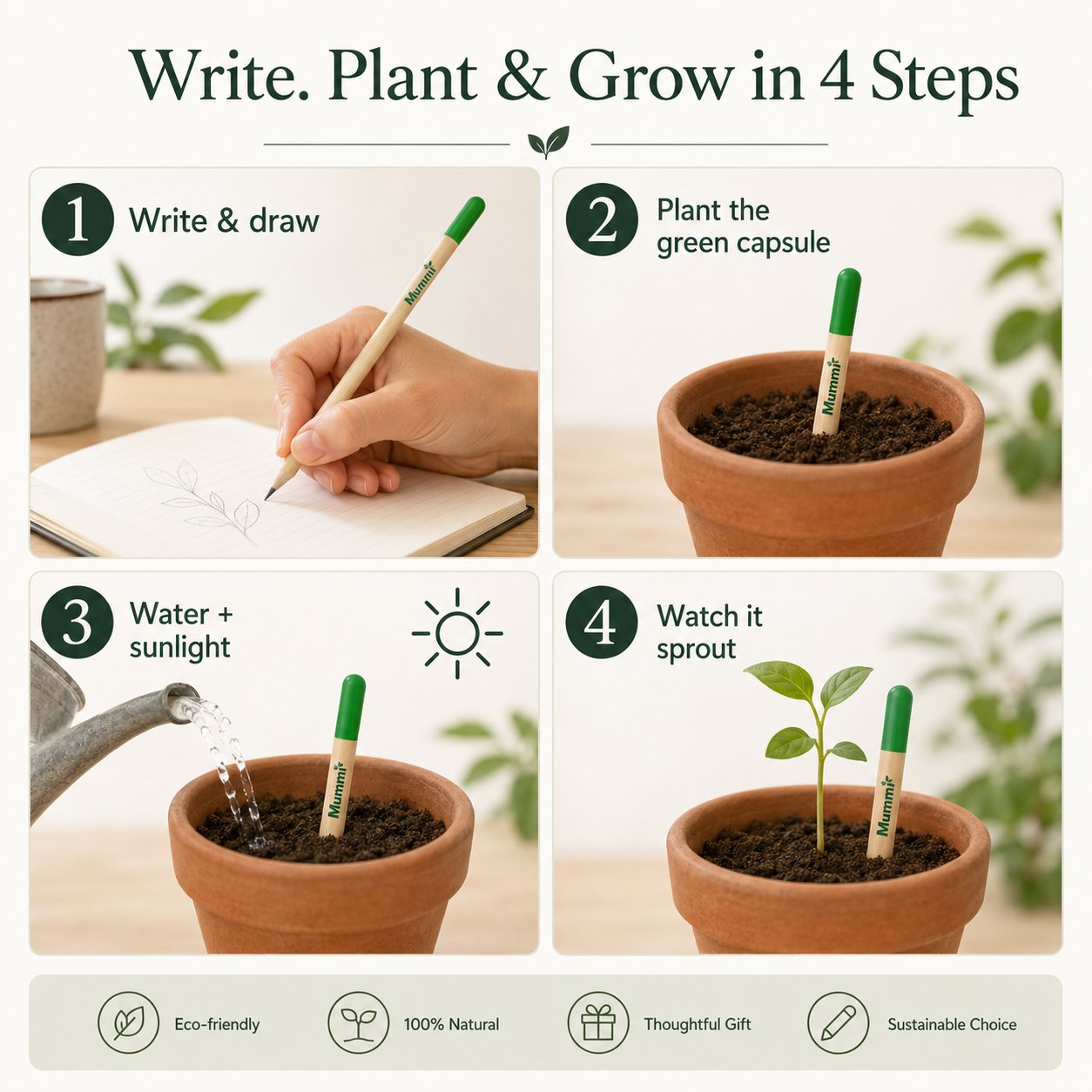 🔥Last Day 49% OFF - 🌱 Plantable Green Seed Pencil — Write, Plant & Grow