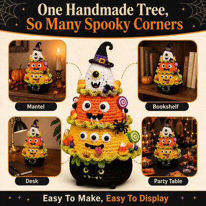 🎃Halloween Tree DIY Crochet Kit | All-In-One Kit for a Layered 7-Inch Spooky Tabletop Decoration 🧶👻✨