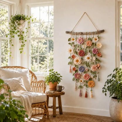 🌸🧶 Ready to Turn Your Wall Into a Cozy Crochet Flower Garden?