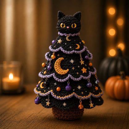🎃Halloween Tree DIY Crochet Kit | All-In-One Kit for a Layered 7-Inch Spooky Tabletop Decoration 🧶👻✨