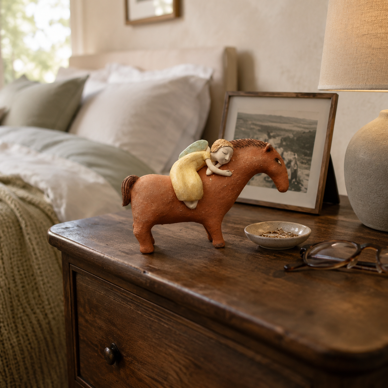 Dreaming Together Girl & Horse Figurine