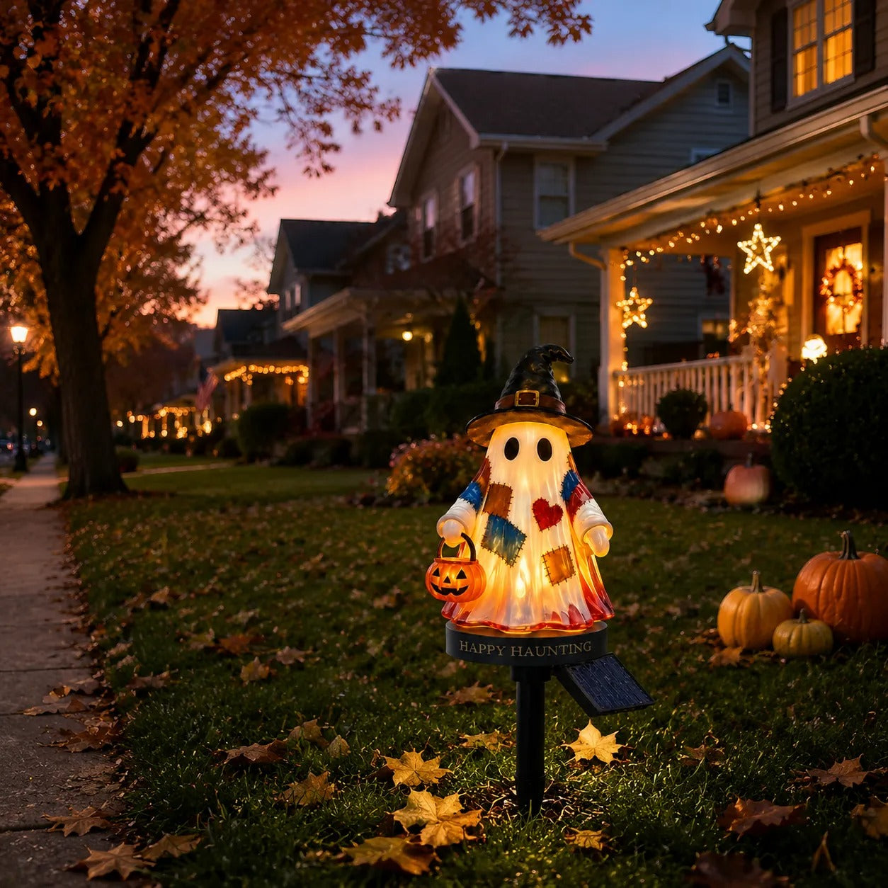 👻 Solar Halloween Ghost Garden Stake