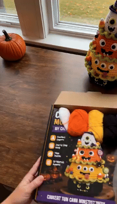 🎃Halloween Tree DIY Crochet Kit | All-In-One Kit for a Layered 7-Inch Spooky Tabletop Decoration 🧶👻✨