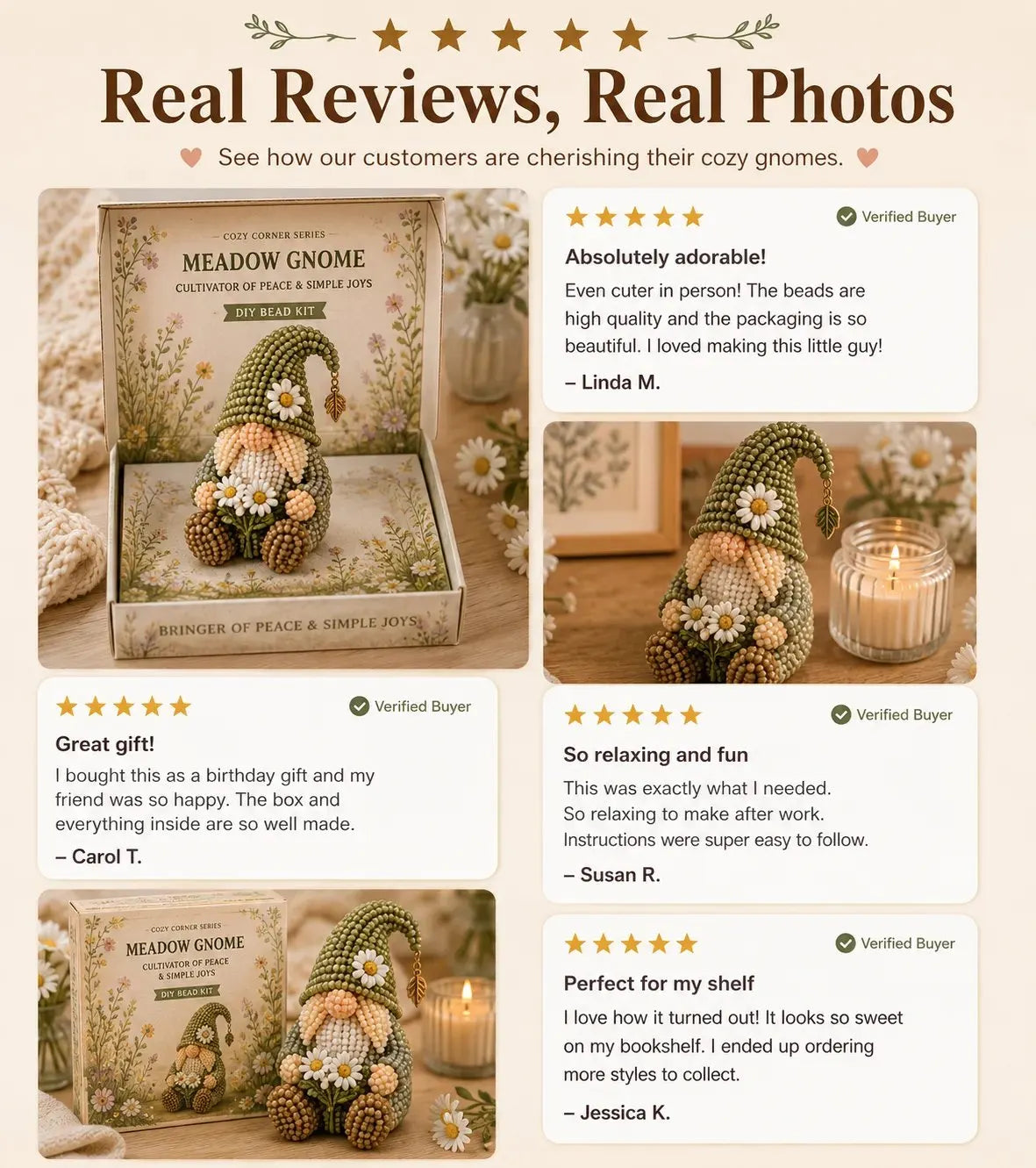 🔥LAST DAY 49% OFF 💕Cozy Gnome DIY Bead Kit Collection