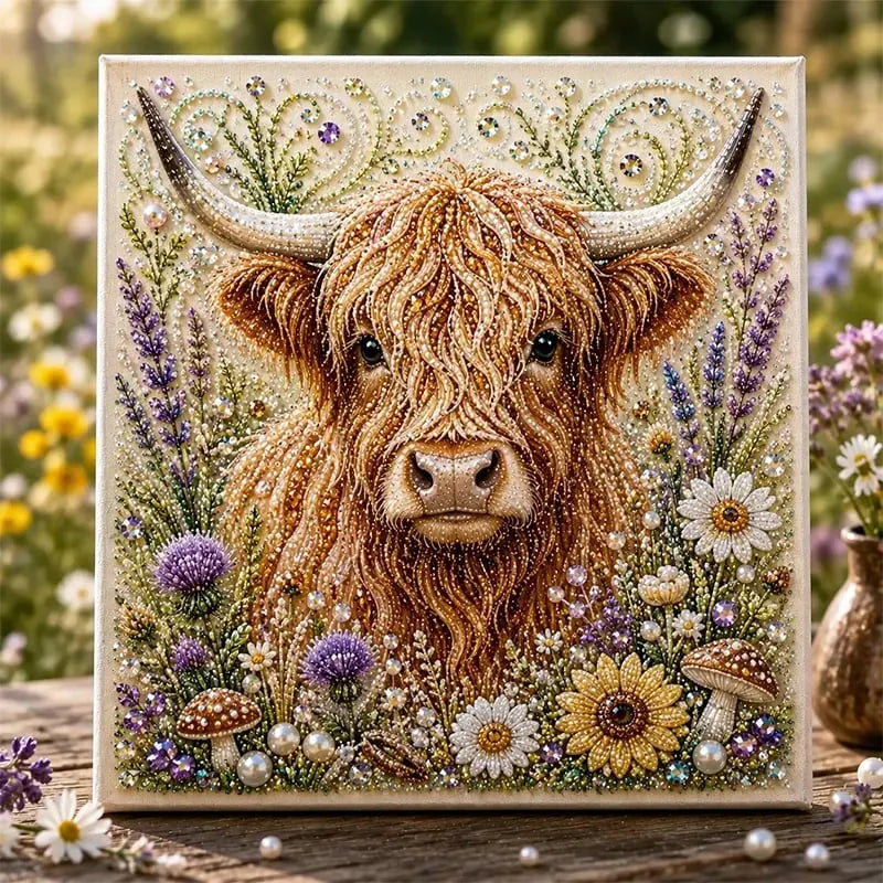 🐾🌿 Premium 3D Pearl Animal Wall Art Kit | Luxury Flocked Canvas with Scratch-Resistant Non-Fading Pearl Beads DIY Nature-Inspired Decor ✨