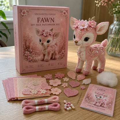 💗Pink Woodland Friends DIY Felt Sewing Kit – Make Your Own Cute Animal