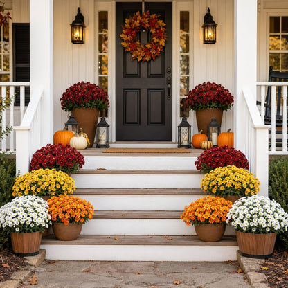 Outdoor Faux Mum Flower Bundles
