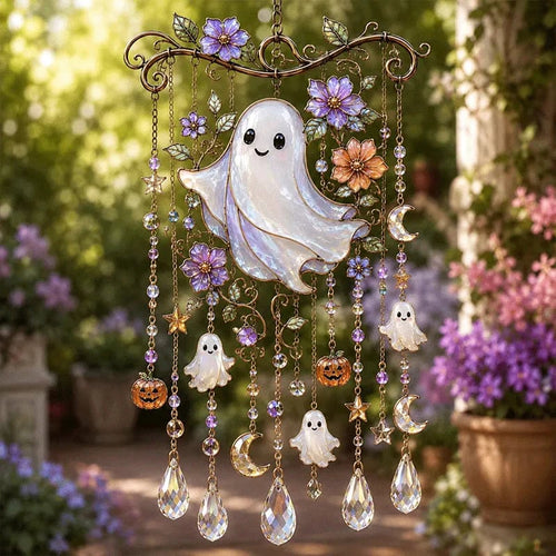 👻🎃 Halloween-Themed Crystal Wind Chime – Bring Spooky Magic to Your Garde