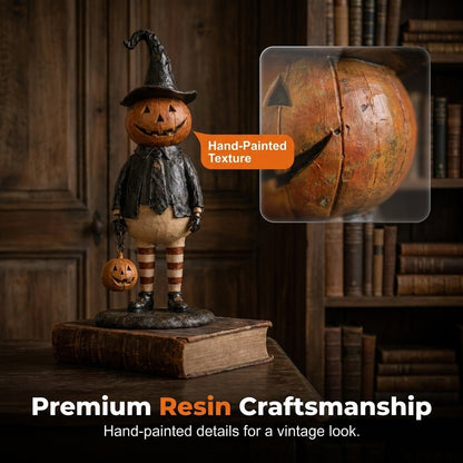 🎃 Pumpkin Witch Lantern Halloween Statue