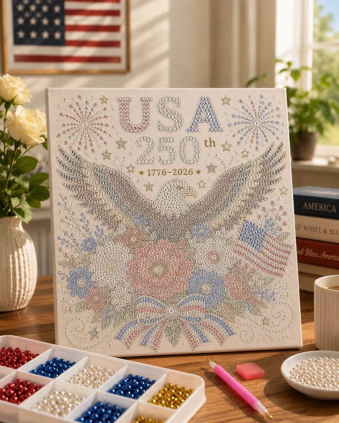🇺🇸 USA 250th Anniversary DIY Pearl Painting Kit ✨❤️‍🔥BUY 2 GET FREE SHIPPING
