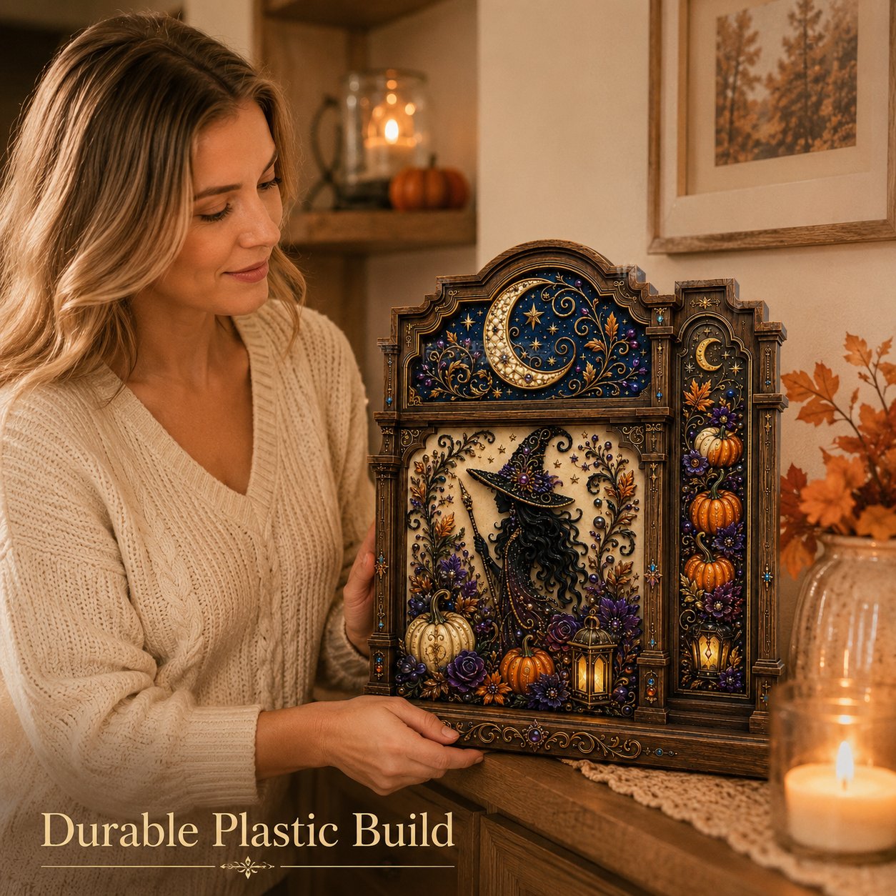 ✨ Mystical Moonlit Witch Tabletop Decor
