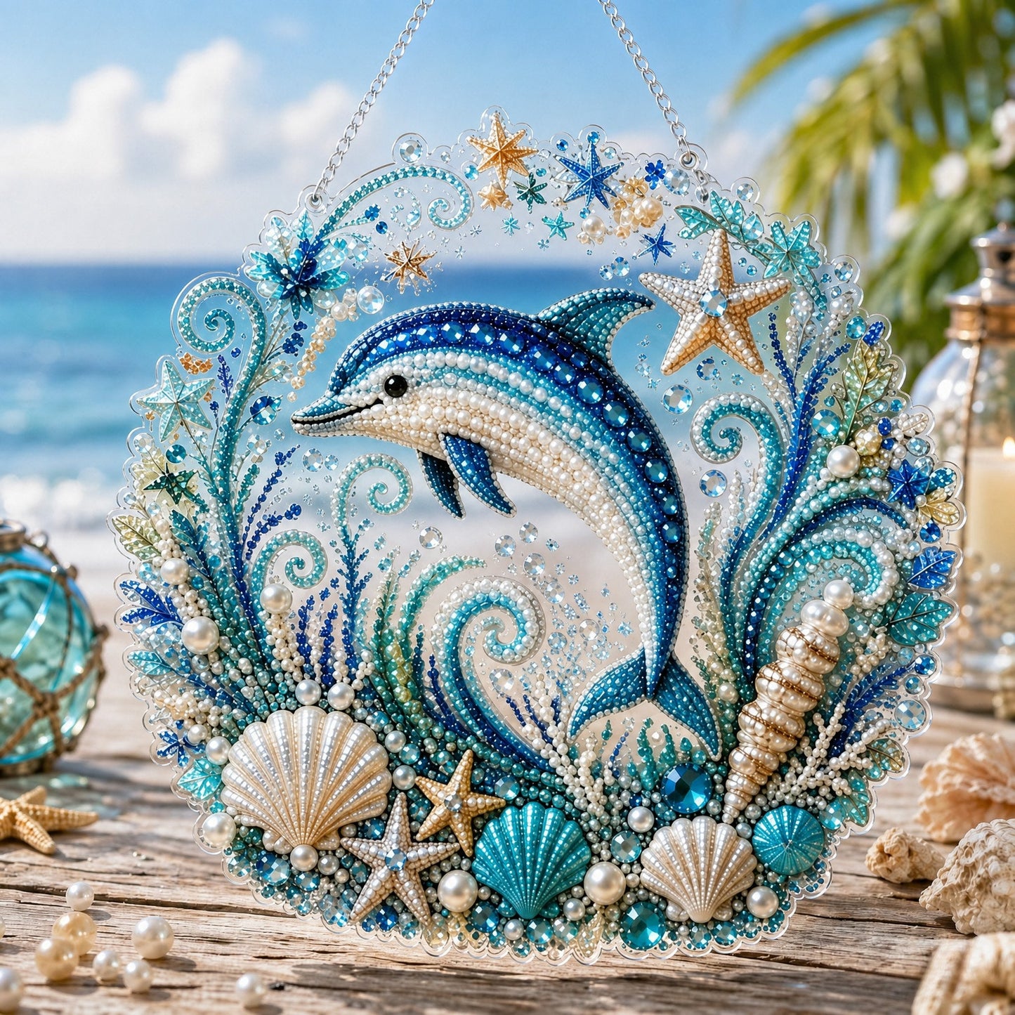 🌊✨Ocean Pearl Art DIY Hanging Ornament Kit | Relaxing DIY Craft to Create Stunning Coastal Artwork(📦Buy 2 Free Shipping)