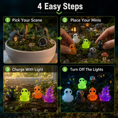 👻Mini Spooky Night Figures – Tiny Glowing Accents for Halloween🕷️✨