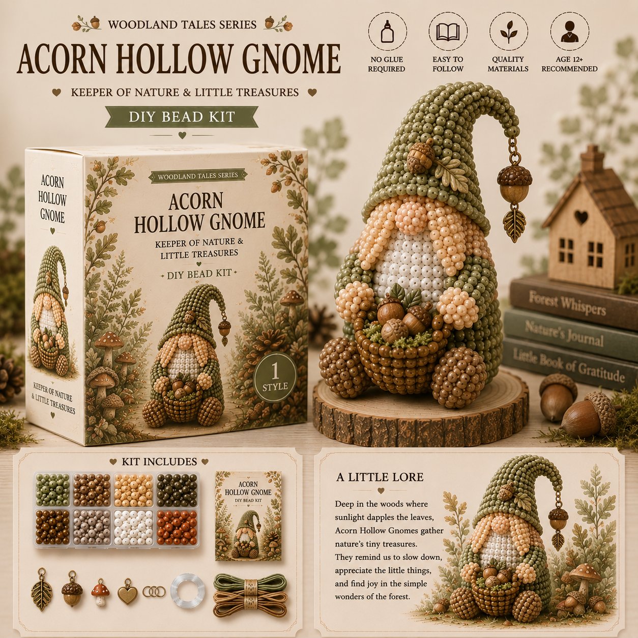 🔥LAST DAY 49% OFF 💕Cozy Gnome DIY Bead Kit Collection