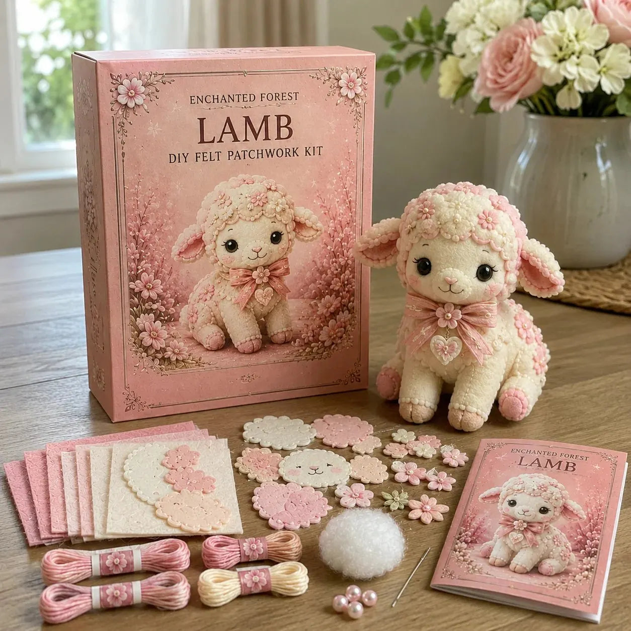 💗Pink Woodland Friends DIY Felt Sewing Kit – Make Your Own Cute Animal
