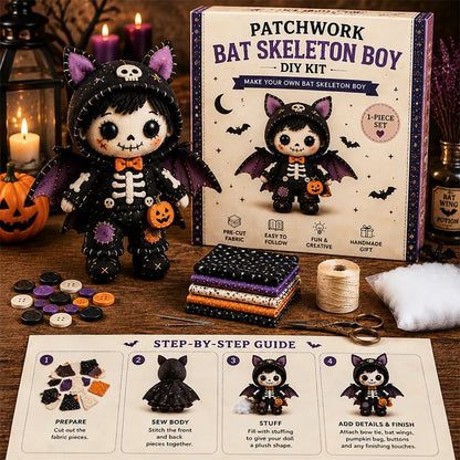 🎃 Patchwork Skeleton Witch Girl DIY Kit