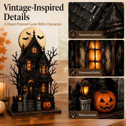 🧙🖤Lighted Halloween Haunted House & Character Figurine Collection