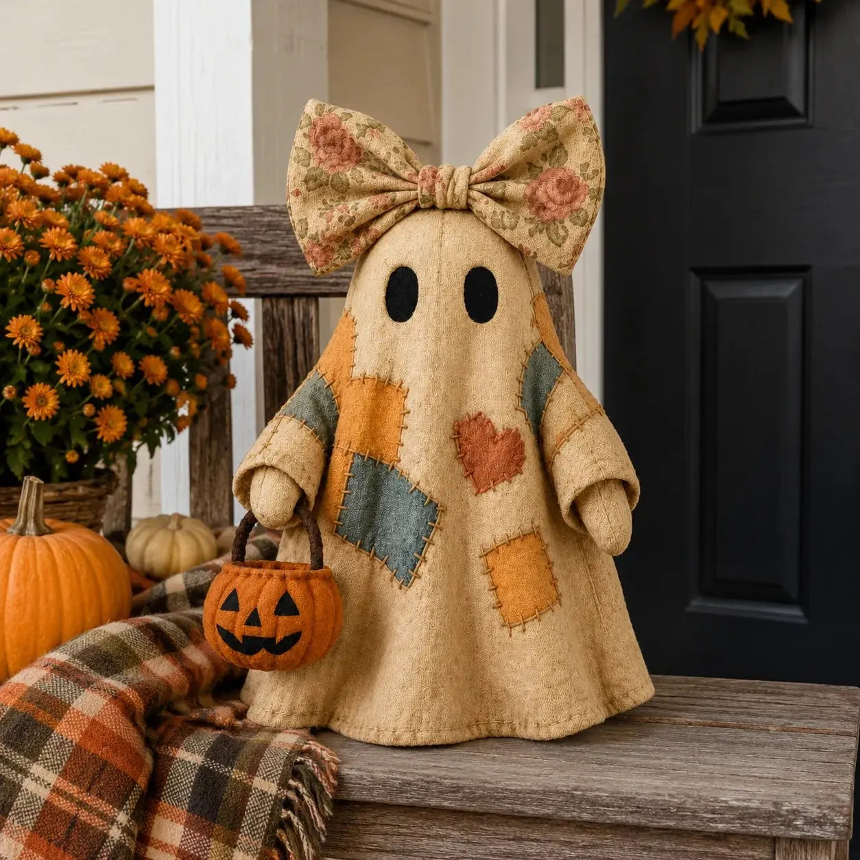 🎃Lighted Vintage Patchwork Ghost