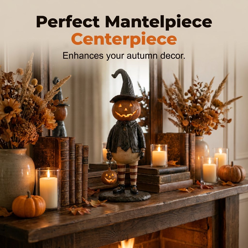 🎃 Pumpkin Witch Lantern Halloween Statue