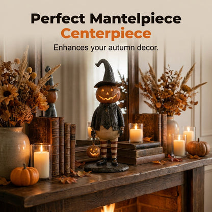 🎃 Pumpkin Witch Lantern Halloween Statue