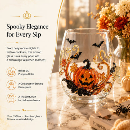 🎃 3D Halloween Artisan Glassware Collection | For Magical Halloween Sips, Eye-Catching 3D Details, Luminous Festive Party Moments & Cozy Fall Home Bar Glow