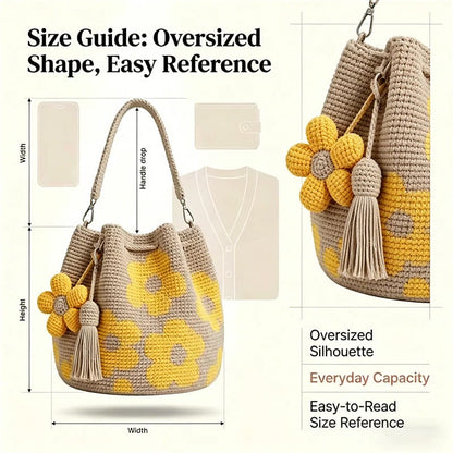 🌸🌻Crochet Bucket Bag for Women——One tote. Endless summer vibes.🌼