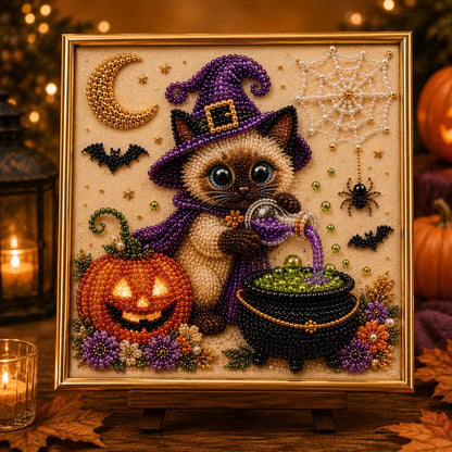 DIY Halloween Cat Pearl Bead Painting Kit 🐈‍⬛🎃 Buy 2 Get Free Shipping📦