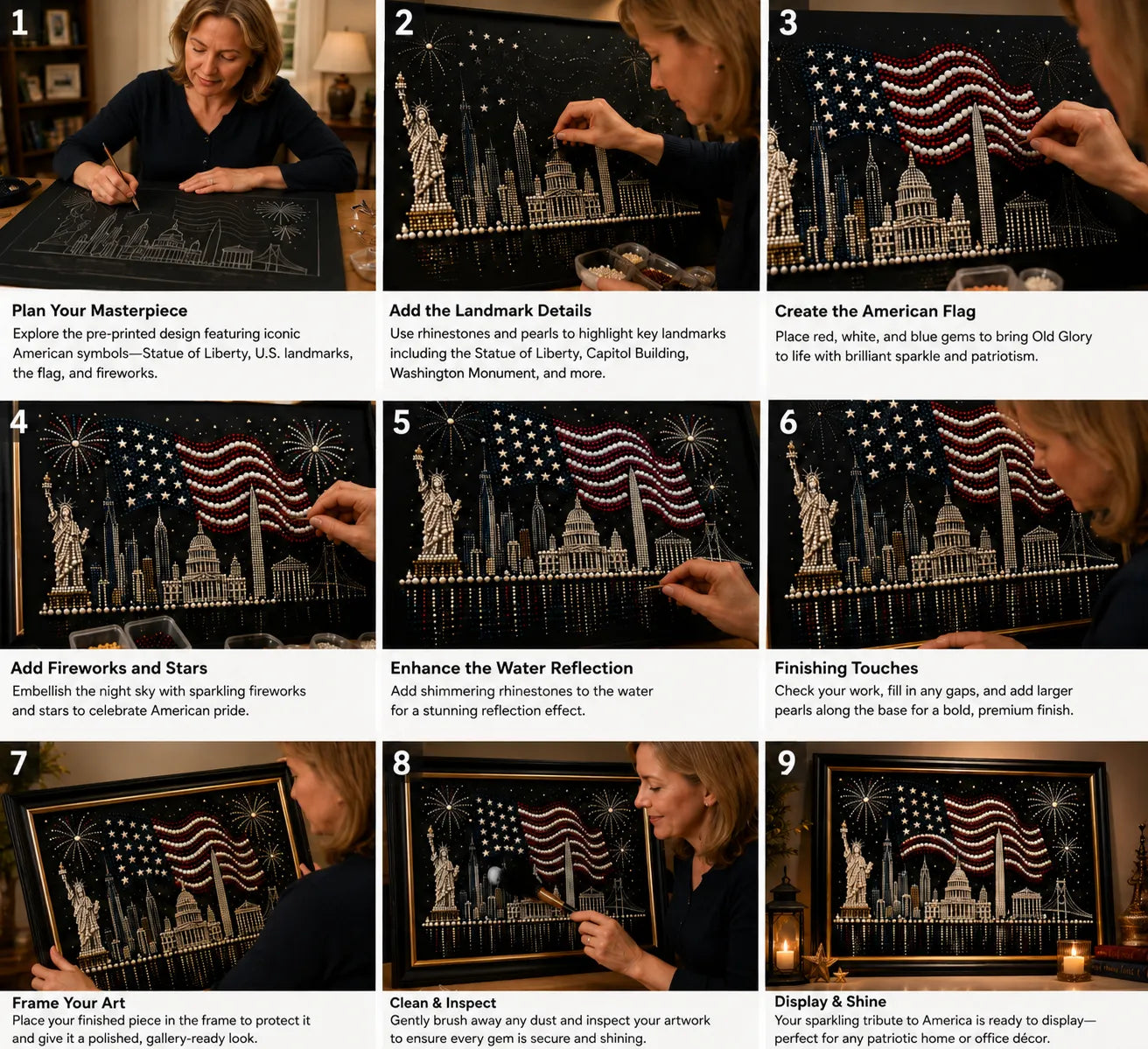 America 250th Anniversary Pearl Art Kit – Stars & Stripes Skyline Limited Edition