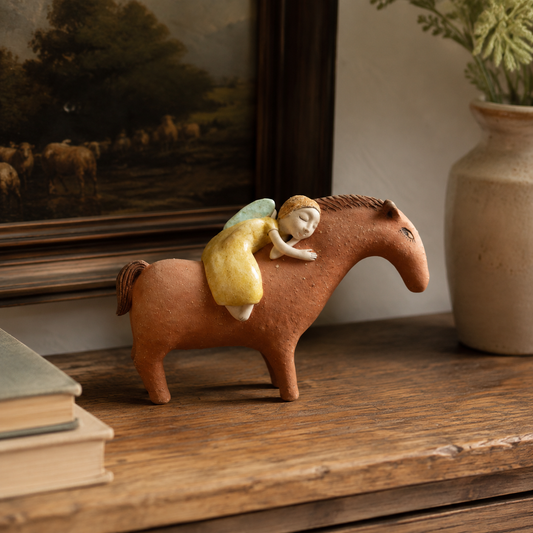 Dreaming Together Girl & Horse Figurine