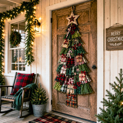🎄 Christmas Patchwork Tree Door Hanging DIY Kit