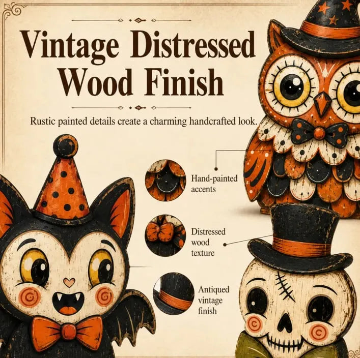 🔥Last Day 49% OFF🔥Vintage Halloween Wooden Character Tabletop Decor