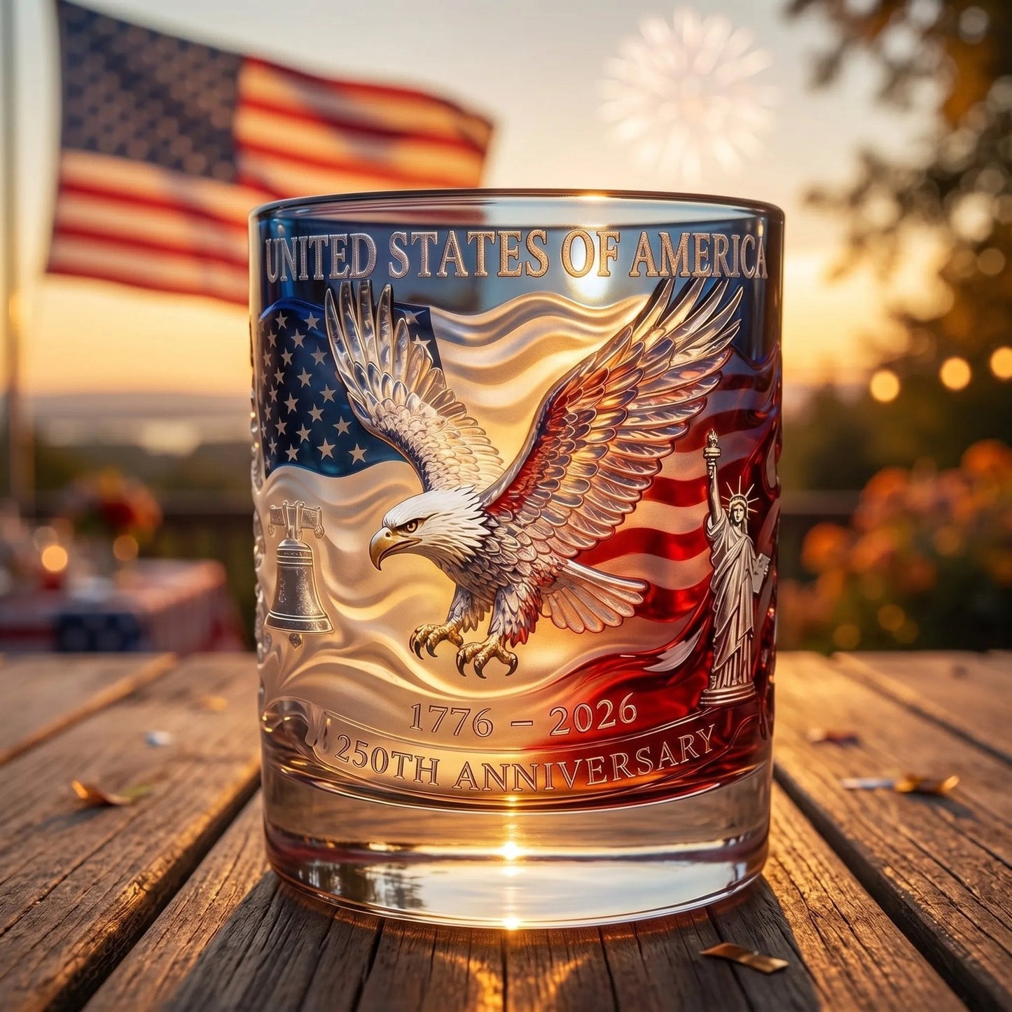 USA 250th Anniversary Commemorative Glass – 1776-2026 Heritage Edition