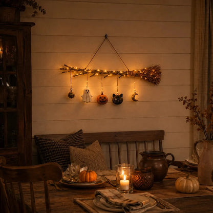 Lighted Fall Broom Wall Hanging🍂