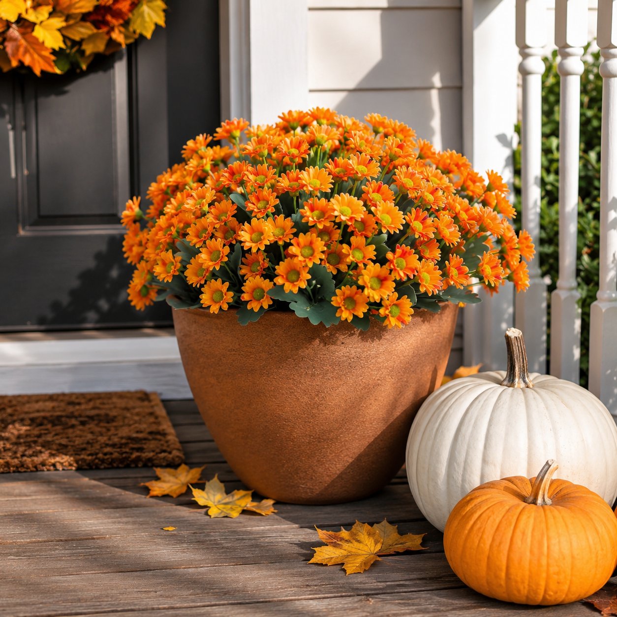 Outdoor Faux Mum Flower Bundles