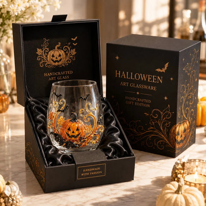 🎃 3D Halloween Artisan Glassware Collection | For Magical Halloween Sips, Eye-Catching 3D Details, Luminous Festive Party Moments & Cozy Fall Home Bar Glow