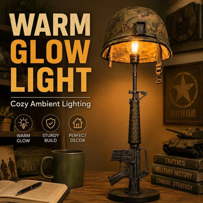 Tactical Rifle & Helmet Table Lamp with Trigger Switch
