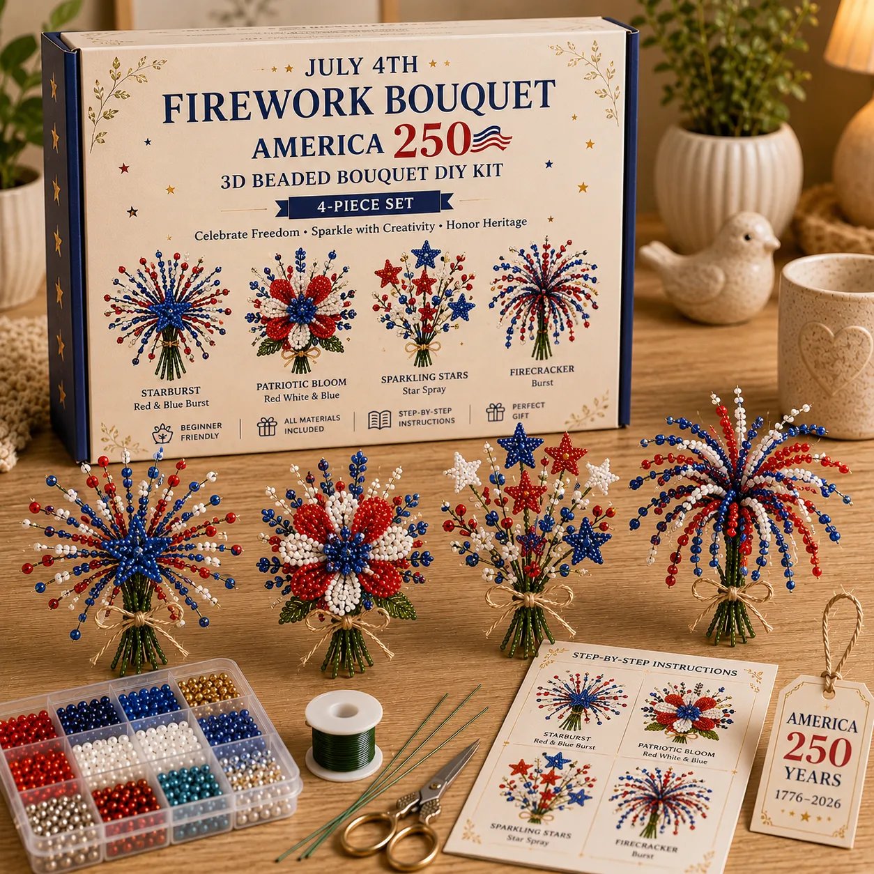 America 250 Beaded Bouquet DIY Kit