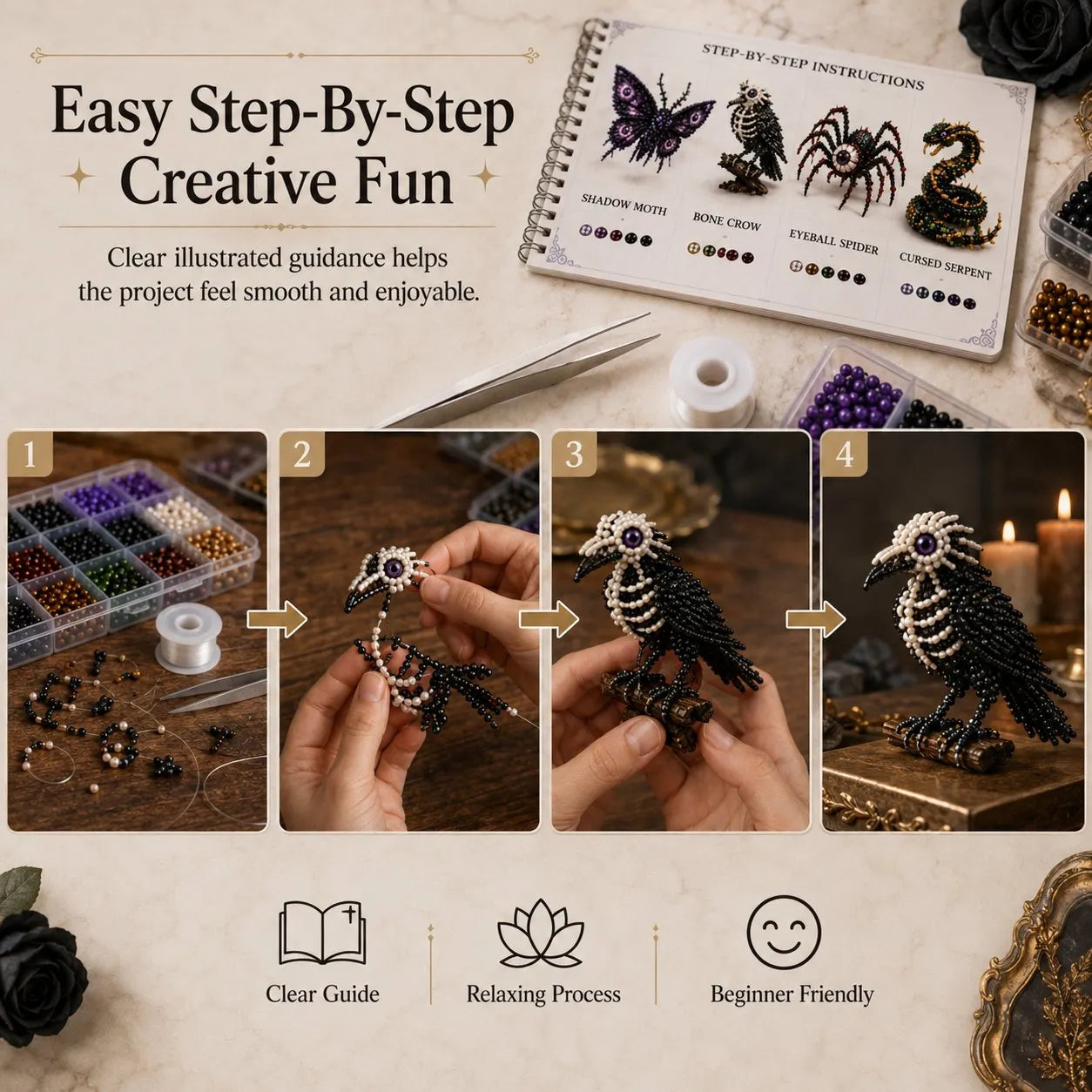 Enchanted 3D Beaded Animal DIY Family Craft Kit