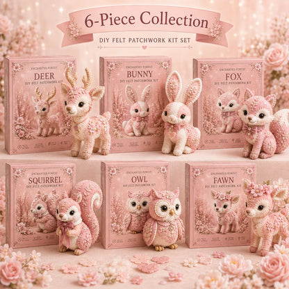 💗Pink Woodland Friends DIY Felt Sewing Kit – Make Your Own Cute Animal