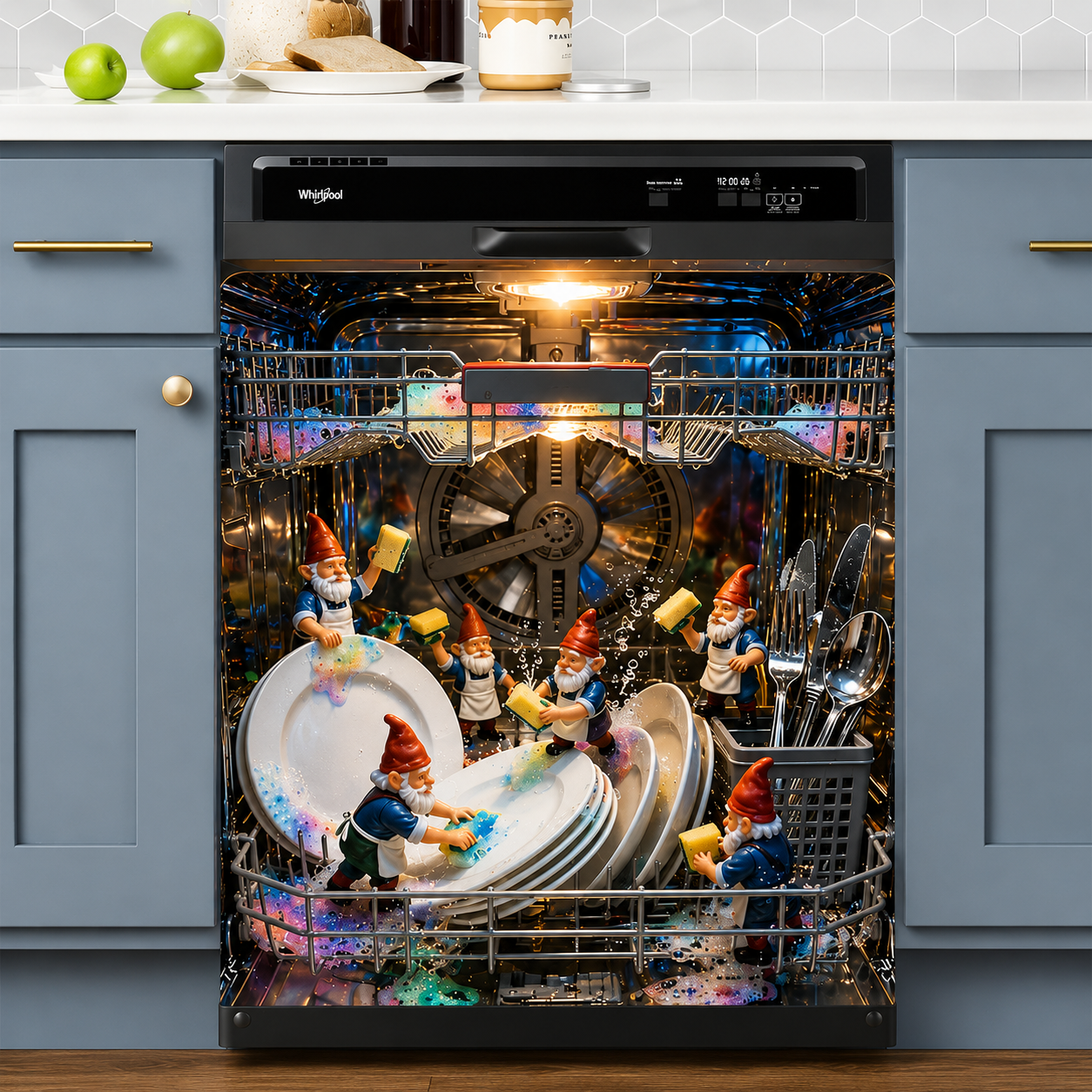 Reusable Halloween-Themed Magnetic Dishwasher Cover – Kitchen Decor for a Spooky Atmosphere