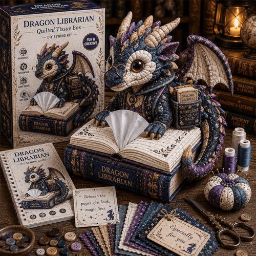 🐉✨ Dragon Keepers Collection – Quilted DIY Tissue Box Sewing Kit