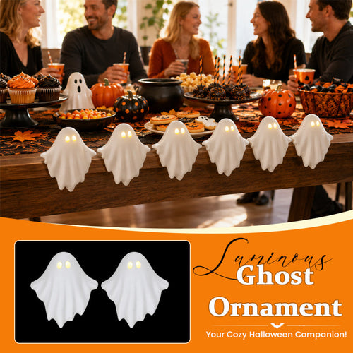 Luminous Ghost Ornament – Cute LED Halloween Tabletop Decor for Mantel, Shelf & Entryway