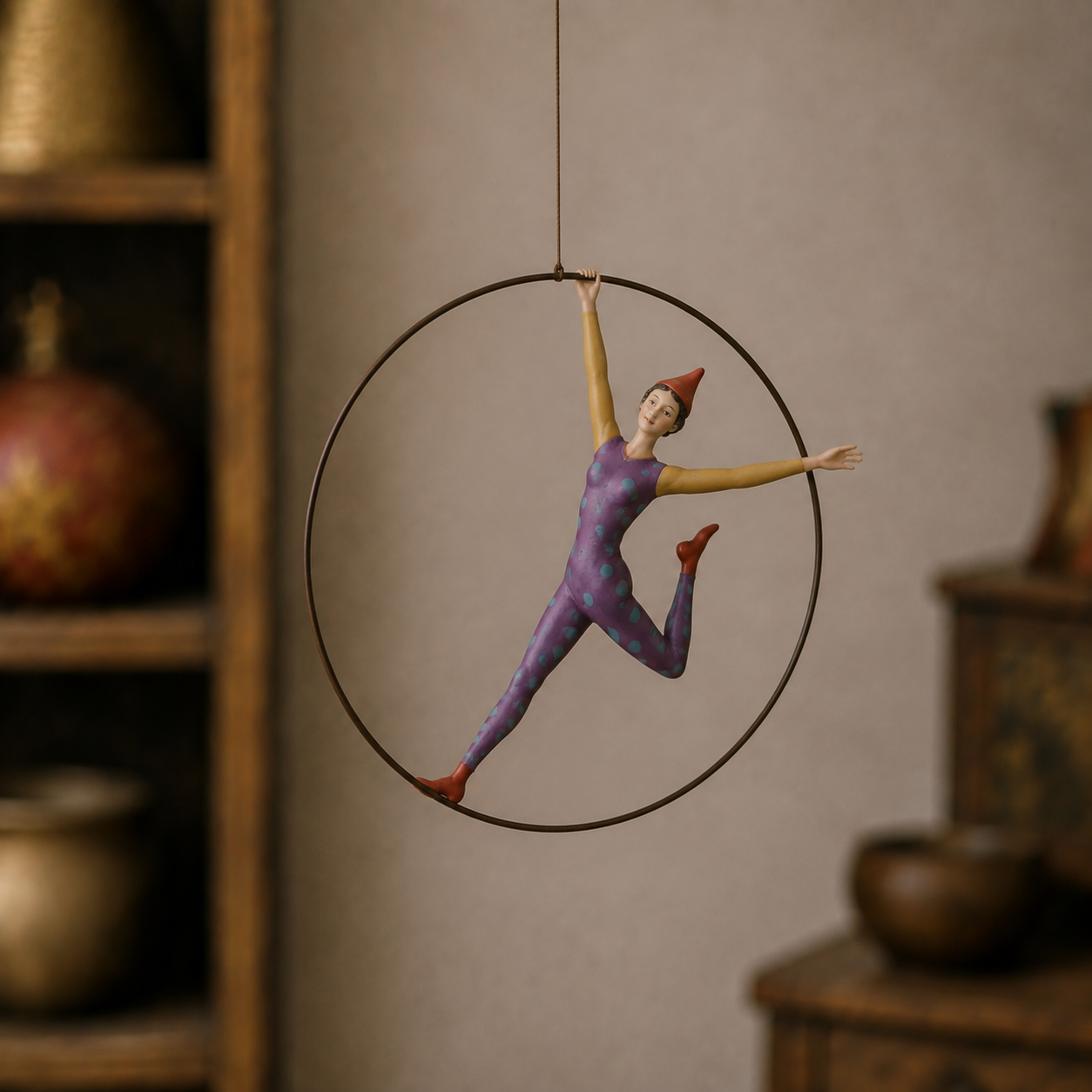 The Dreamer purple aerial hoop acrobat