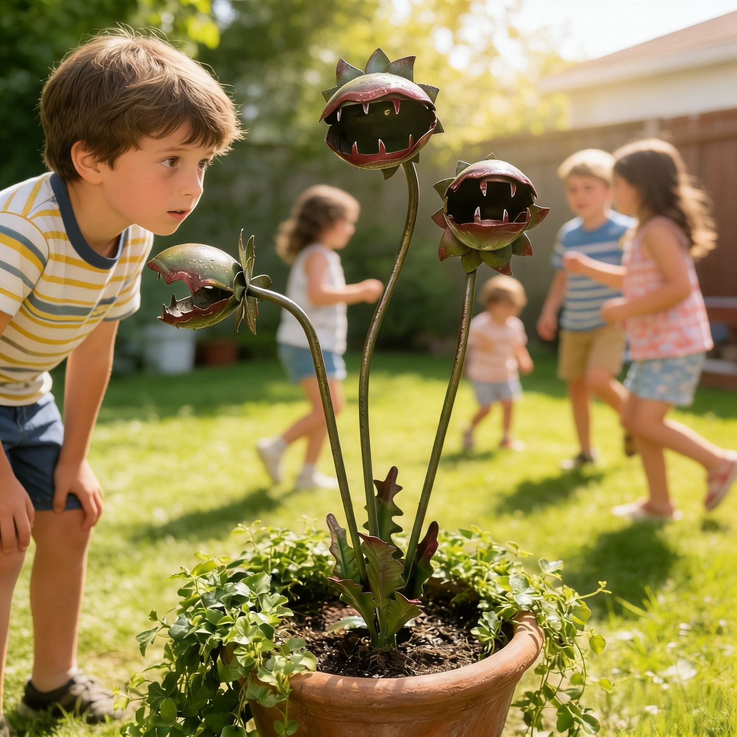 🪴Whimsical Metal Carnivorous Plant Garden Stake
