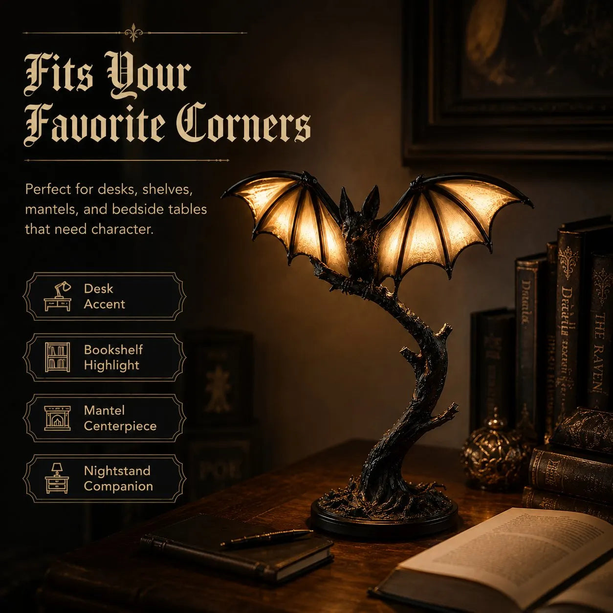 Glowing Bat Desk Lamp