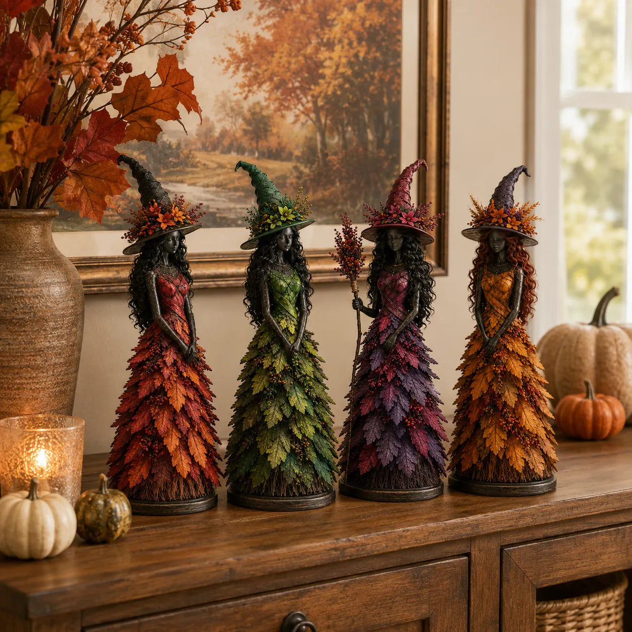 💥🧙Enchanted Autumn Witch Figurine