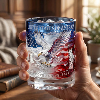 USA 250th Anniversary Commemorative Glass – 1776-2026 Heritage Edition