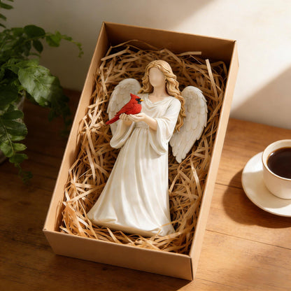 🐦Handcrafted Cardinal & Angel Memorial Statues – A Symbol of Love, Peace, and Remembrance