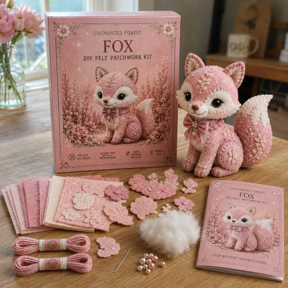 💗Pink Woodland Friends DIY Felt Sewing Kit – Make Your Own Cute Animal