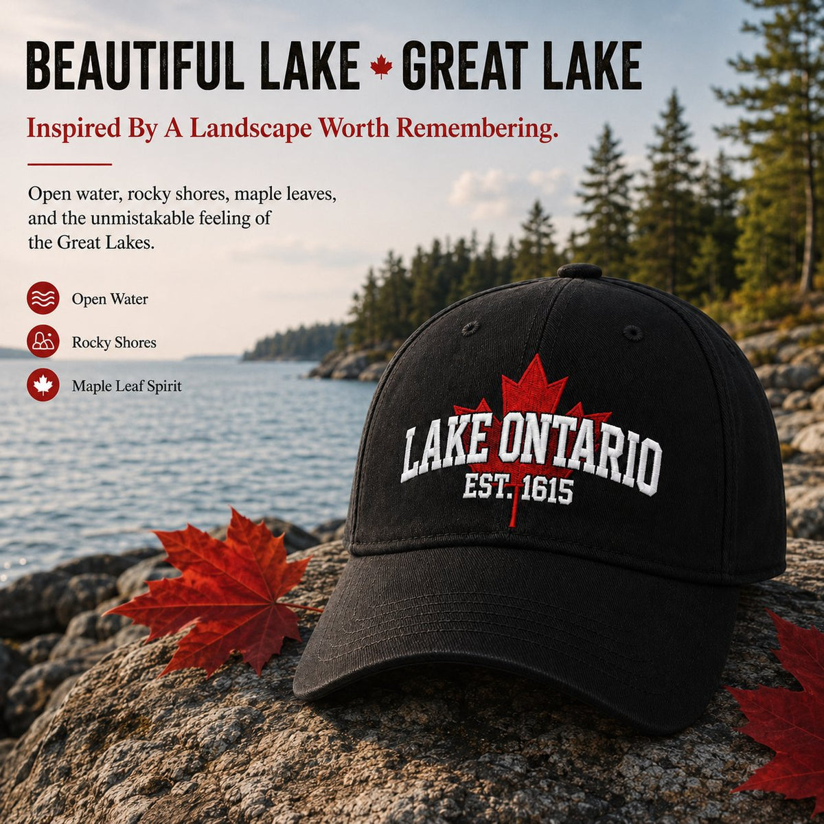 ❤️Lake Ontario Forever – 2027 fellime®Heritage Embroidered Cap🍁